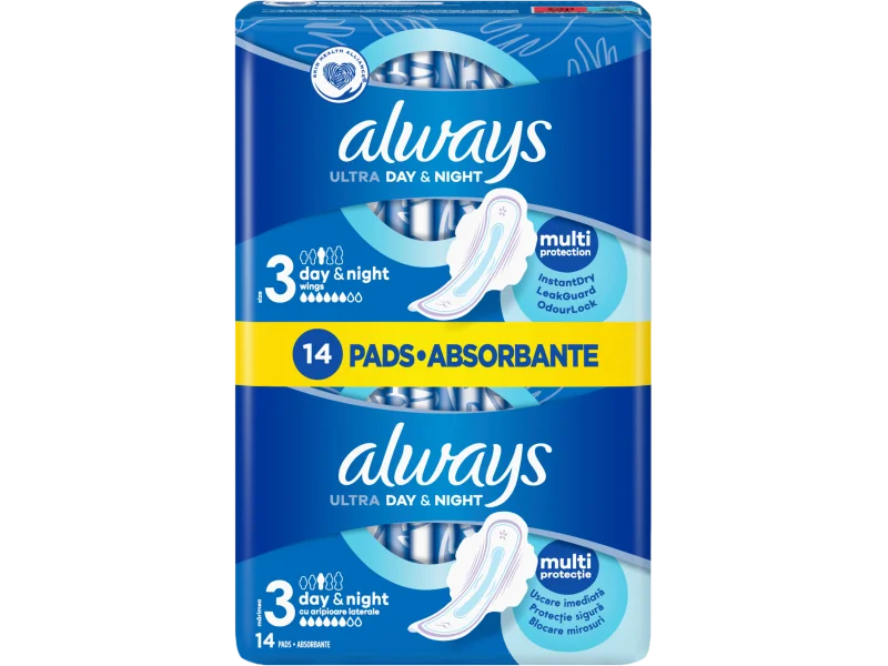 Always Ultra Night 3 ze skrzydełkami, podpaski