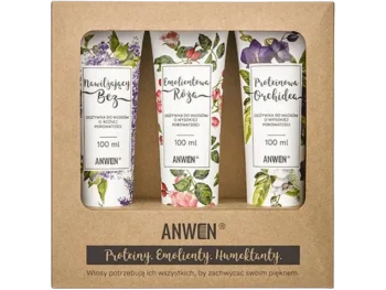 Zdjęcie produktu Anwen zestaw odżywek do włosów o wysokiej porowatości nawilżający bez + emolientowa róża + proteinowa orchidea, odżywka