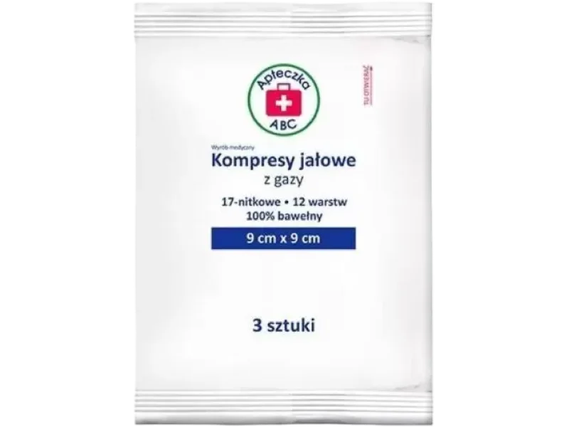 Apteczka ABC kompresy jałowe z gazy 17-nitkowe 12 warstwowe
