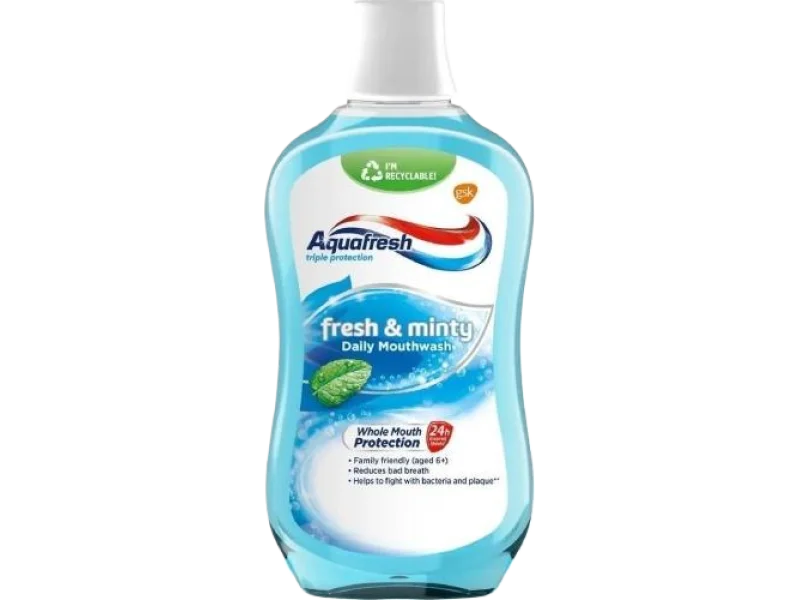 Aquafresh Fresh & Minty z fluorkiem, płyn do jamy ustnej