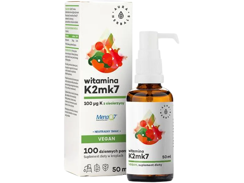 Aura Herbals witamina K2 vegan, krople, 100 µg