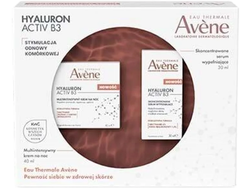 AVENE Hyaluron Activ B3 skoncentrowana pielęgnacja nocna, krem + serum