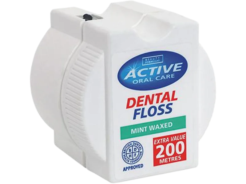 Beauty Formulas Active Oral Care nić dentystyczna miętowa woskowana