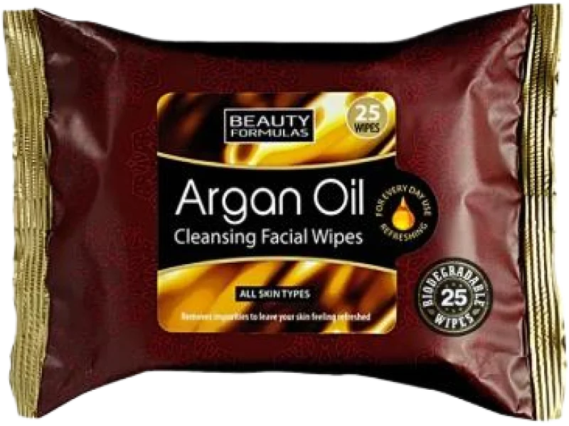 Beauty Formulas Argan Oil Cleansing Facial Wipes, chusteczki
