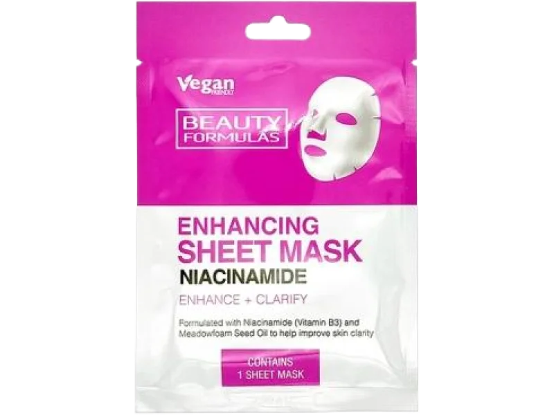 Beauty Formulas, maska do twarzy wzmacniająca z niacynamidem