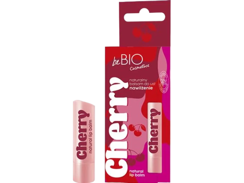 BeBio Naturalny nawilżający balsam do ust z dodatkiem oleju z wiśni