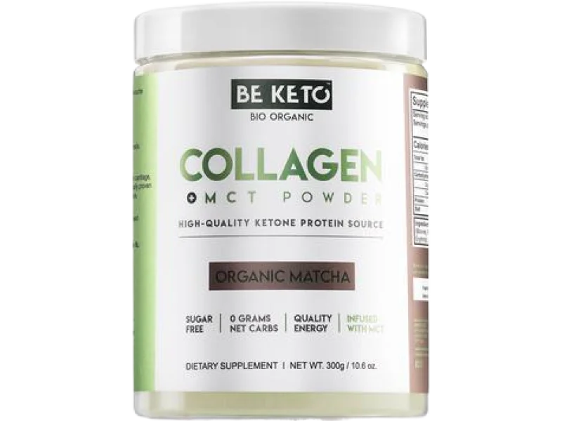BeKeto Keto Collagen + MCT Oil Organic Matcha, proszek