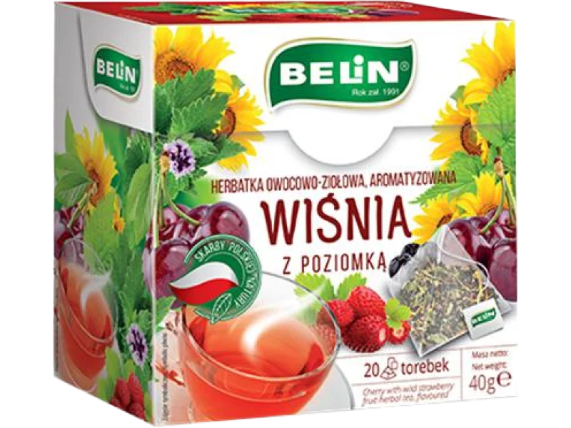 Belin, wiśnia z poziomką, herbata ziołowa