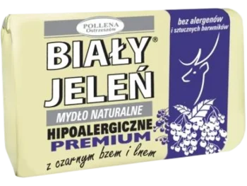 Zdjęcie produktu BIAŁY JELEŃ Hipoalergiczne mydło naturalne PREMIUM z czarnym bzem i lnem