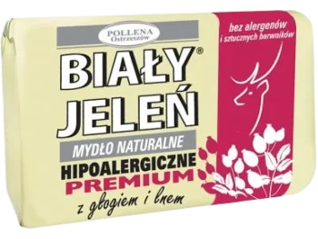 Zdjęcie produktu BIAŁY JELEŃ Hipoalergiczne mydło naturalne PREMIUM z głogiem i lnem