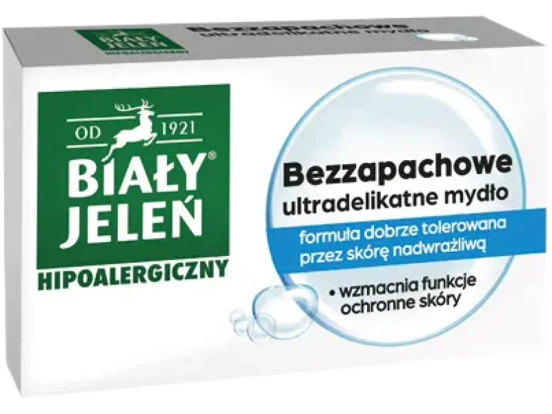 Biały Jeleń hipoalergiczny, glicerynowe bezzapachowe, mydło