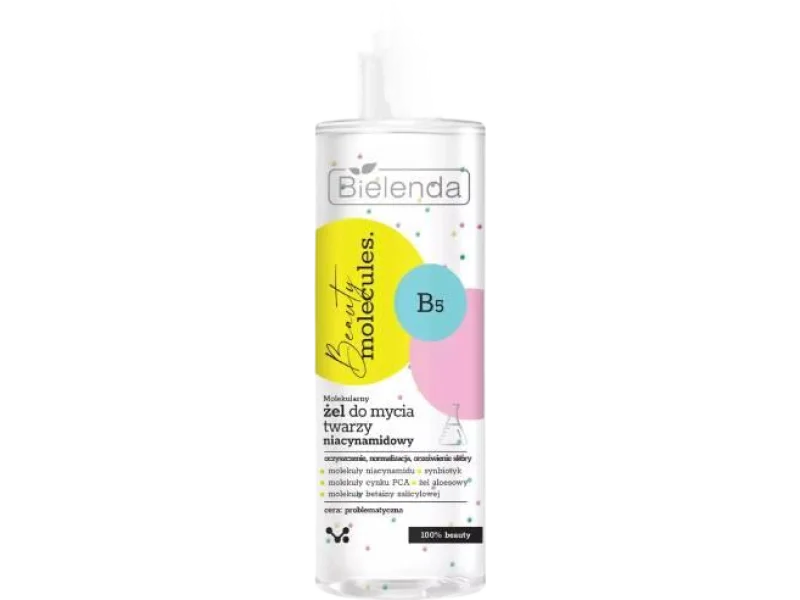 Bielenda Beauty Molecules molekularny żel do mycia twarzy niacynamidowy cera problematyczna