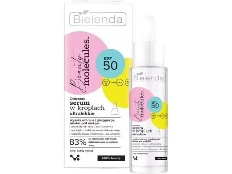 Bielenda Beauty Molecules, serum ochronne w kroplach ultralekkie SPF 50