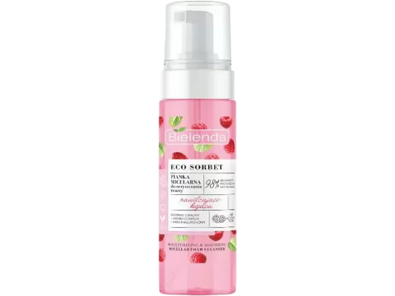 Bielenda Eco Sorbet malina micelarna do oczyszczania nawilżająco-kojąca, pianka