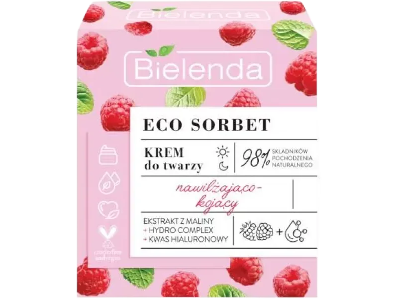 Bielenda Eco Sorbet malina nawilżająco-kojący, krem
