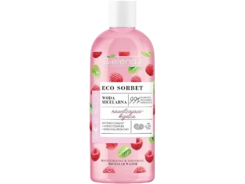 Bielenda Eco Sorbet Malina woda micelarna, płyn na skórę
