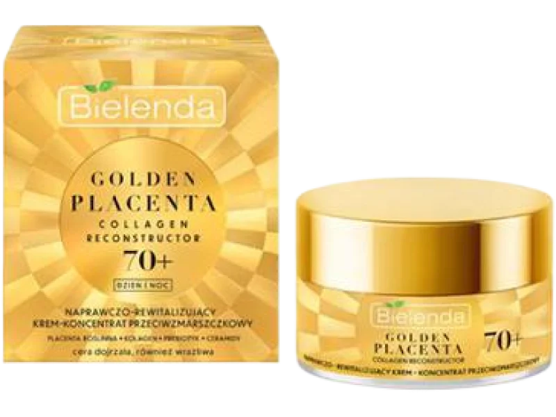 Bielenda Golden Placenta Collagen Reconstructor naprawczo-rewitalizujący krem-koncentrat przeciwzmarszczkowy 70+ dzień/noc