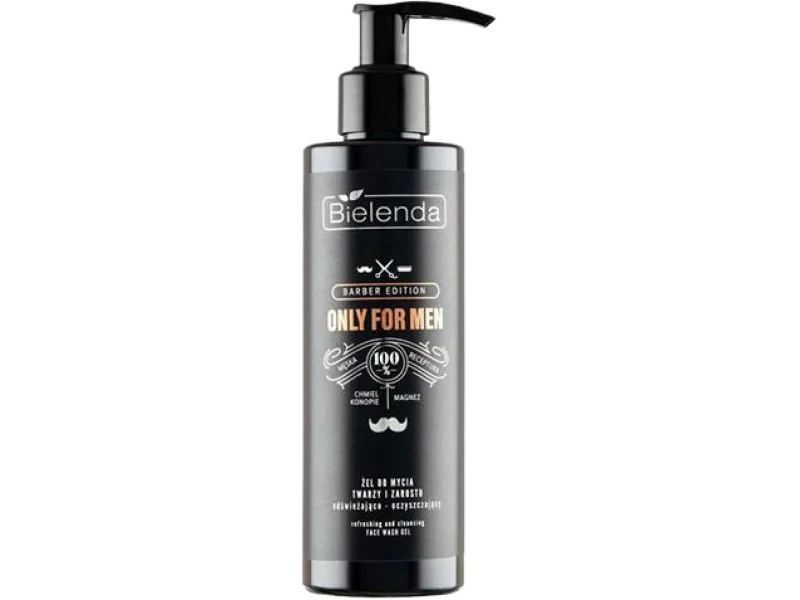 Bielenda Only For Men Barber Edition żel do mycia twarzy i zarostu odświeżająco-oczyszczający
