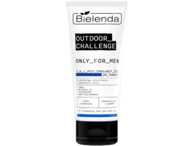 Bielenda Only For Men Outdoor Challenge 2w1, peelingujący żel oczyszczający do twarzy