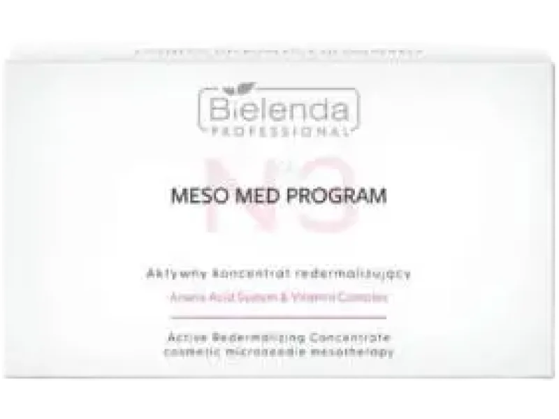 Bielenda Professional Meso Med Program zestaw aktywnych koncentratów redermalizujących z aminokwasami i kompleksem witaminowym, ampułki
