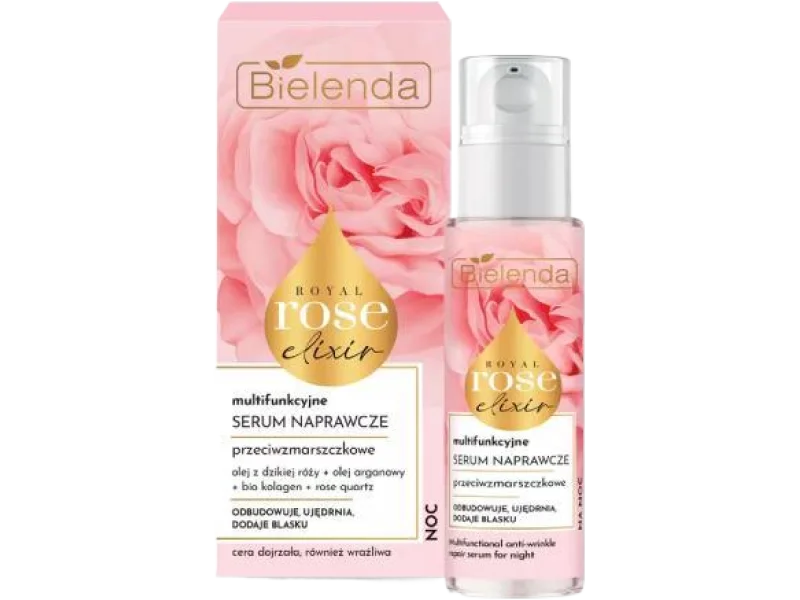 BIELENDA ROYAL ROSE ELIXIR multifunkcyjne przeciwzmarszczkowe serum naprawcze na noc