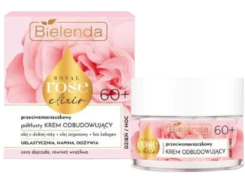 Zdjęcie produktu BIELENDA ROYAL ROSE ELIXIR przeciwzmarszczkowy półtłusty krem odbudowujący 60+ dzień/noc