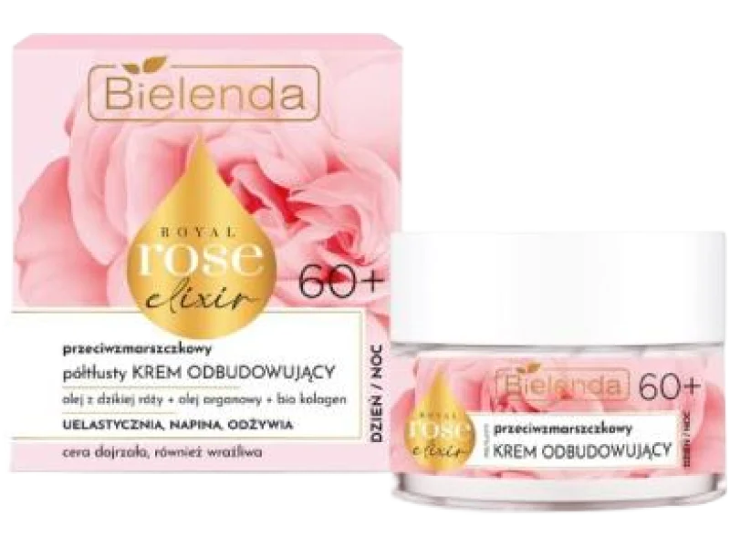 BIELENDA ROYAL ROSE ELIXIR przeciwzmarszczkowy półtłusty krem odbudowujący 60+ dzień/noc