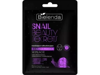 Zdjęcie produktu Bielenda Snail Beauty Secrets, nawilżająco-odbudowująca czarna maska w płacie