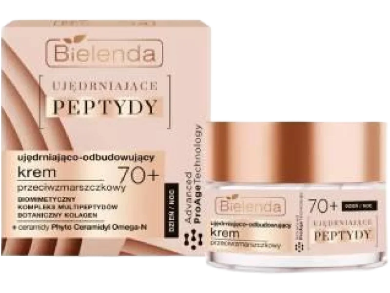 Bielenda ujędrniające peptydy, krem ujędrniająco-odbudowujący przeciwzmarszczkowy 70+ dzień/noc