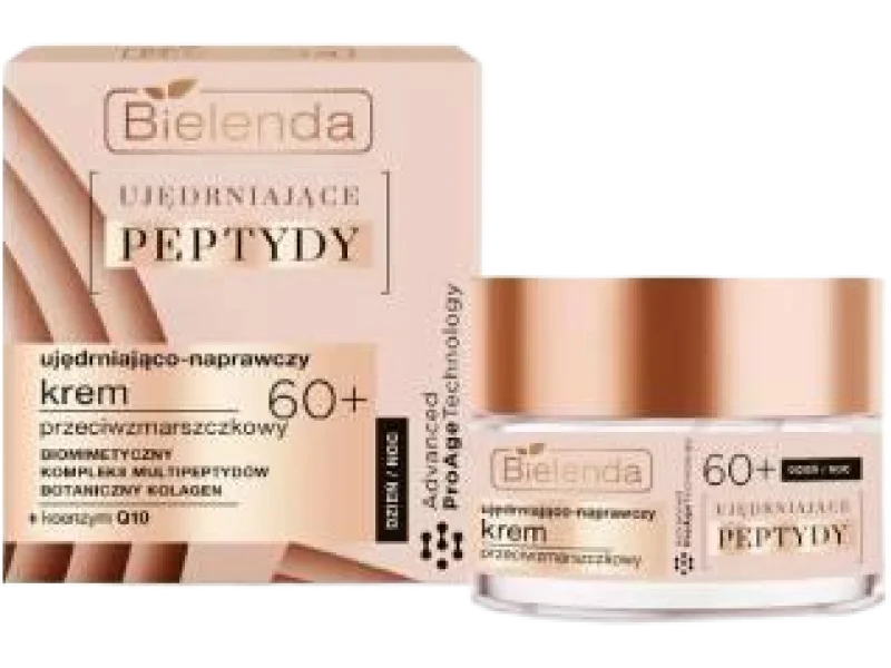 Bielenda ujędrniające peptydy, ujędrniająco-naprawczy przeciwzmarszczkowy 60+, krem