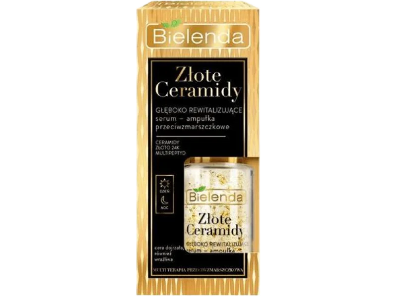 Bielenda Złote Ceramidy głęboko rewitalizujące serum-ampułka przeciwzmarszczkowe dzień/noc