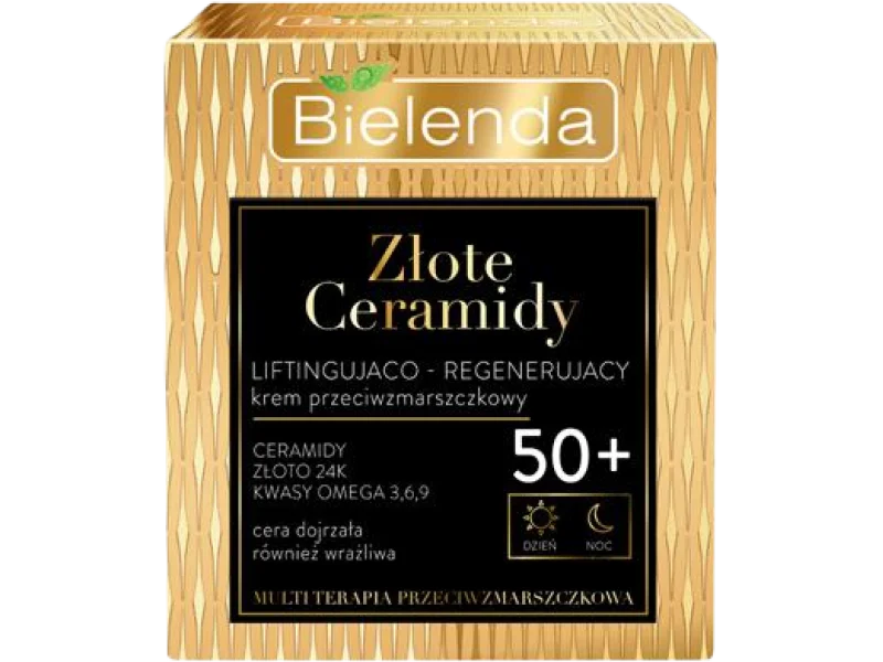 Bielenda Złote Ceramidy liftingująco-regenerujący przeciwzmarszczkowy 50+ dzień/noc, krem