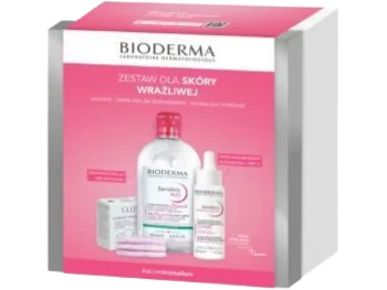 Zdjęcie produktu Bioderma Sensibio Xmass 2024 H2O woda micelarna + Defensive serum + płatki kosmetyczne Glov puszyste, zestaw