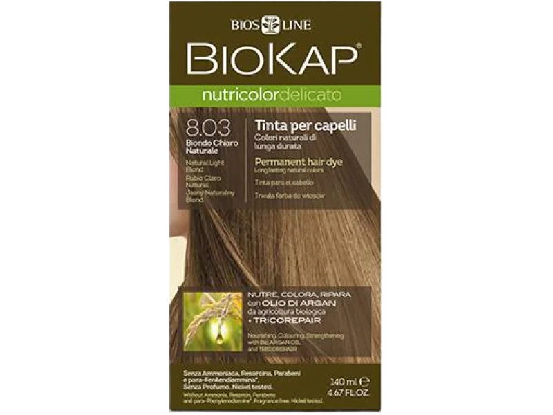 BioKap Nutricolor Delicato farba do włosów 8.03 jasny naturalny blond