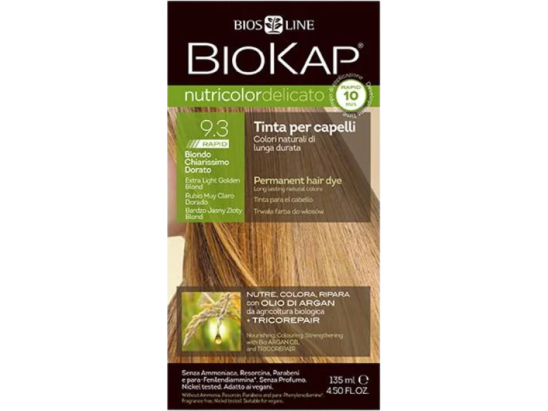 BioKap Nutricolor Delicato, 9.3 bardzo jasny złoty blond, farba
