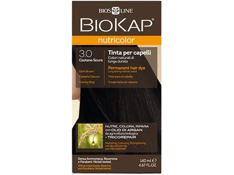 BioKap Nutricolor farba do włosów, 3.0 ciemny brąz