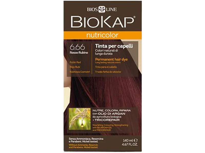 BioKap Nutricolor farba do włosów, 6.66 rubinowa czerwień