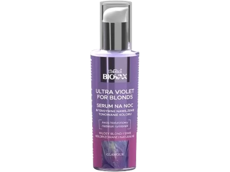 Biovax Ultra Violet intensywnie nawilżające serum tonujące na noc do włosów blond i siwych