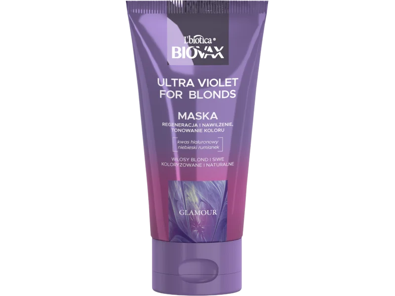 Biovax Ultra Violet intensywnie regenerująca maseczka tonująca do włosów blond i siwych, maska