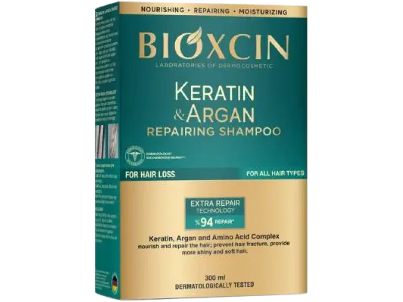 Bioxcin Keratin&Argan regenerujący przeciw wypadaniu włosów, szampon