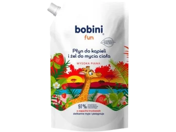 Zdjęcie produktu Bobini Fun płyn do kąpieli i żel do mycia wysoka piana o zapachu truskawek zapas