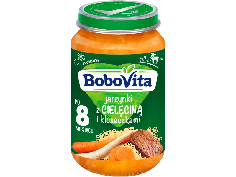 BOBOVITA Jarzynki z cielęciną i kluseczkami, po 8 m-cu, obiadek