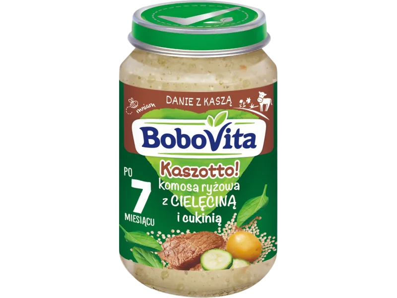 BoboVita Kaszotto! Komosa ryżowa z cielęciną i cukinią, po 7. miesiącu, żywność specjalnego przeznaczenia medycznego