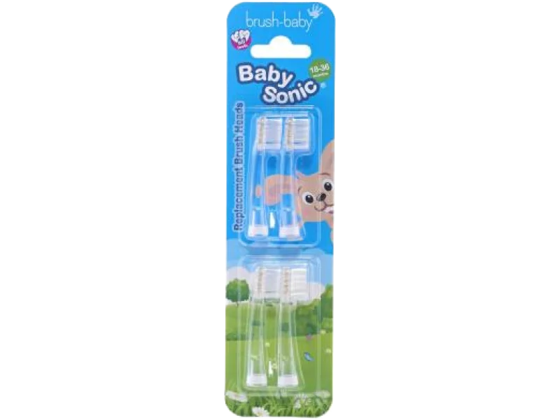 BRUSH-BABY BABYSONIC końcówki do szczoteczki sonicznej dla dzieci w wieku 18-36 m, końcówka wymienna