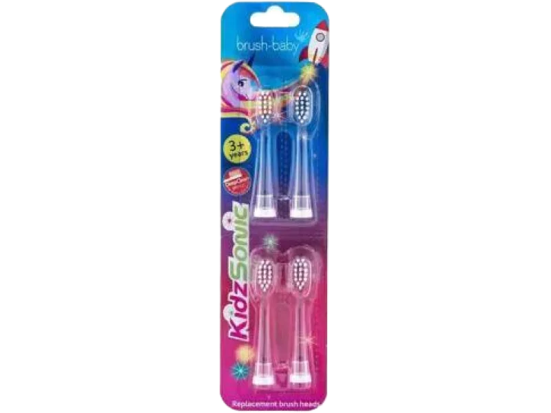 BRUSH-BABY końcówki do szczoteczki sonicznej KidzSonis dla dzieci powyżej 3. roku życia, końcówka wymienna
