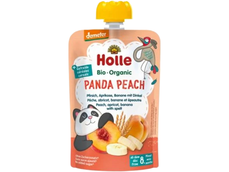 Brzoskwiniowa Panda mus z brzoskwini, moreli, banana z orkiszem