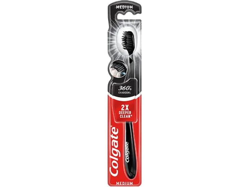Colgate 360° Charcoal medium, szczoteczka