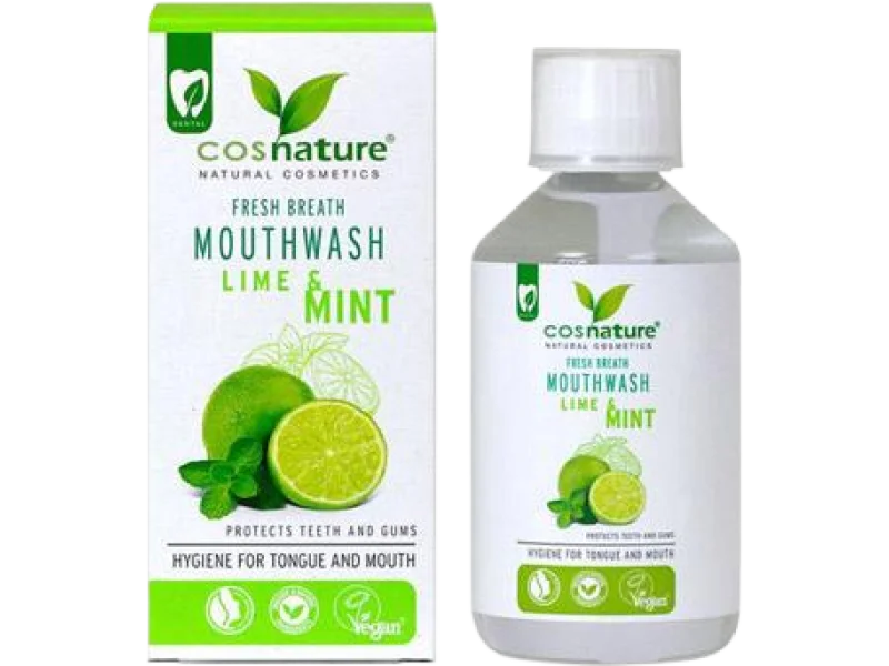 Cosnature naturalny płyn do płukania ust, smak limonki i mięty