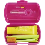 Curaprox Travel Set zestaw podróżny do czyszczenia jamy ustnej szczoteczka składana 5460 + pasta BeYou + szczoteczki międzyzębowe