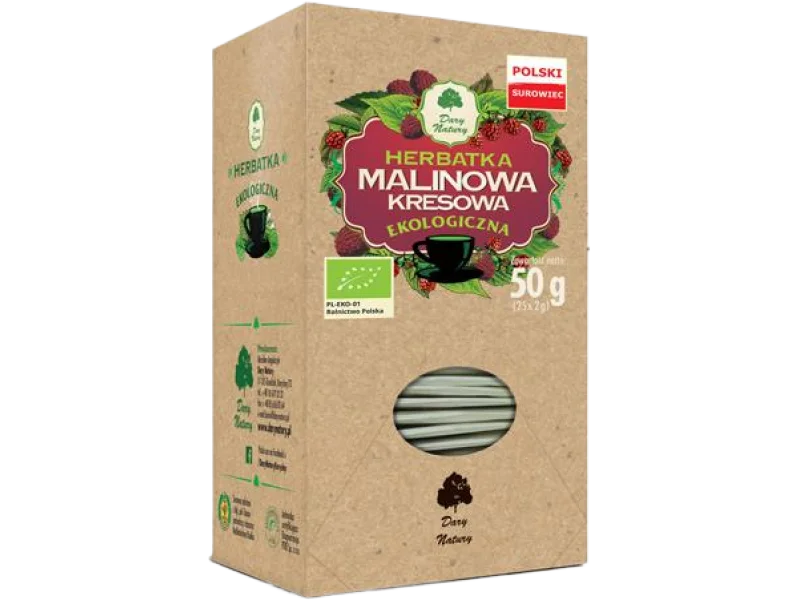 Dary Natury Ekologiczna herbatka malinowa kresowa, herbata w saszetkach